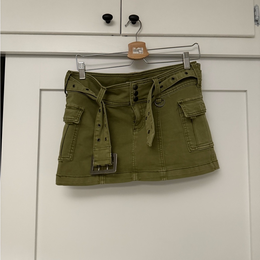 Urban Outfitters Khaki Mini Skirt with Belt